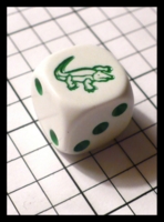 Dice : Dice - 6D - Koplow Alligator White and Green Die - Troll and Toad Dec 2010